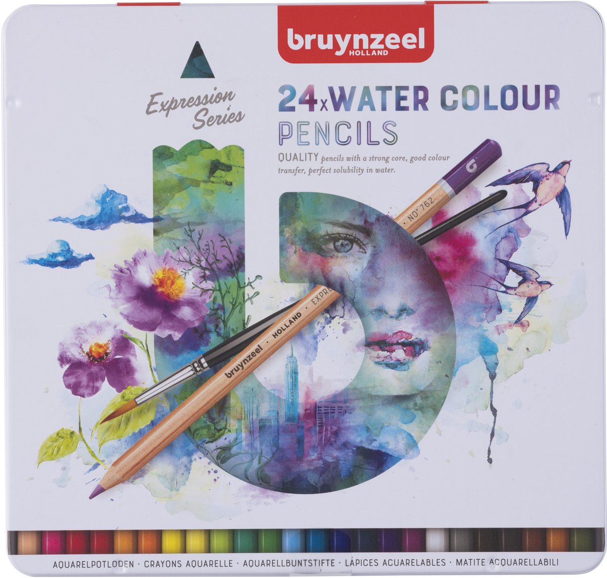 Bruynzeel expressie aquarelpotloden blik 24
