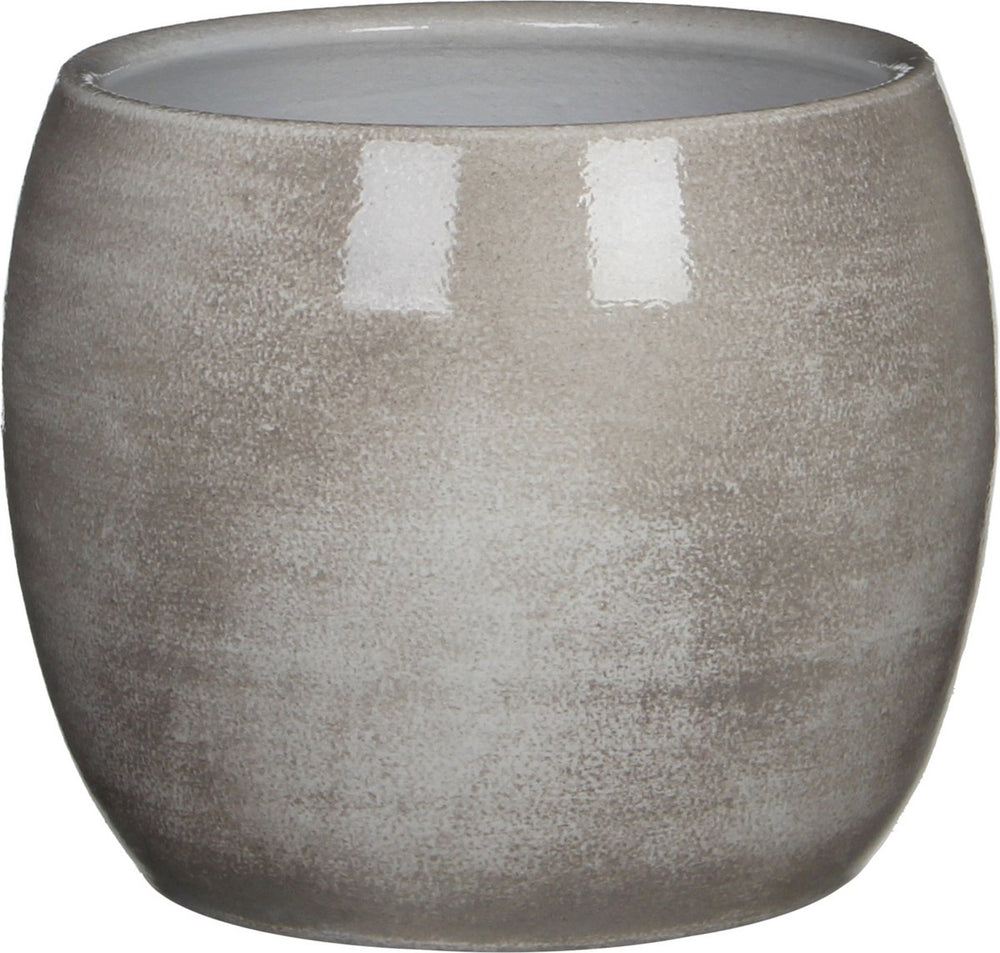 Mica decorations bloempot - lichtgrijs - keramiek - d20 x h18 cm - plantenpotten binnen