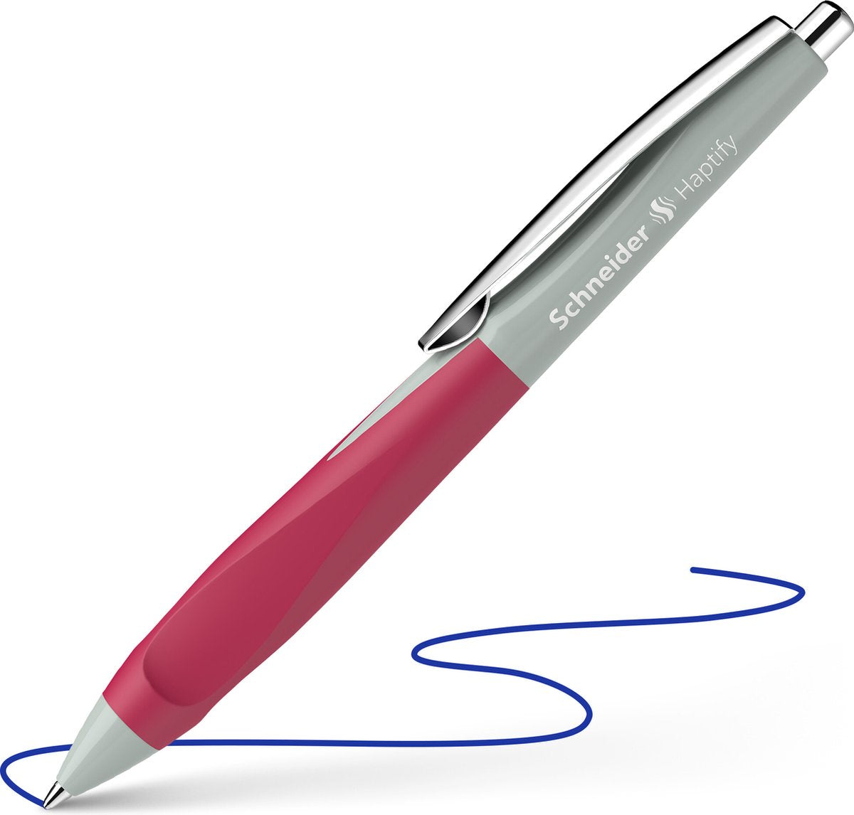 Schneider schrijfwaren schneider balpen - haptify - penpunt m - saliegrijs-magenta - s-135329