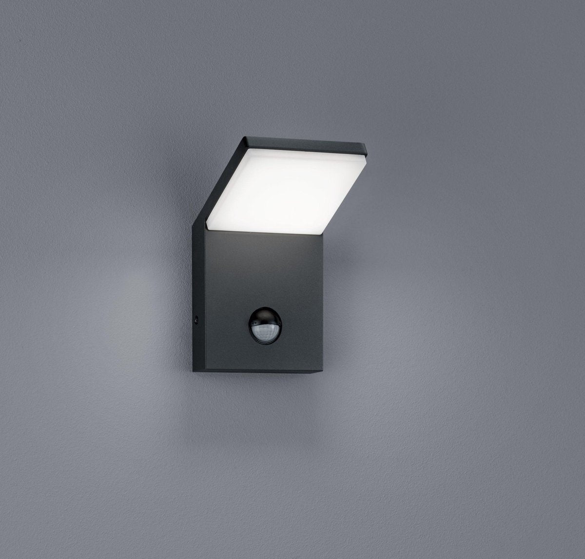 Trio pearl - wandlamp - antraciet - incl. 1x smd 8w - bewegingssensor - buitenverlichting - ip54