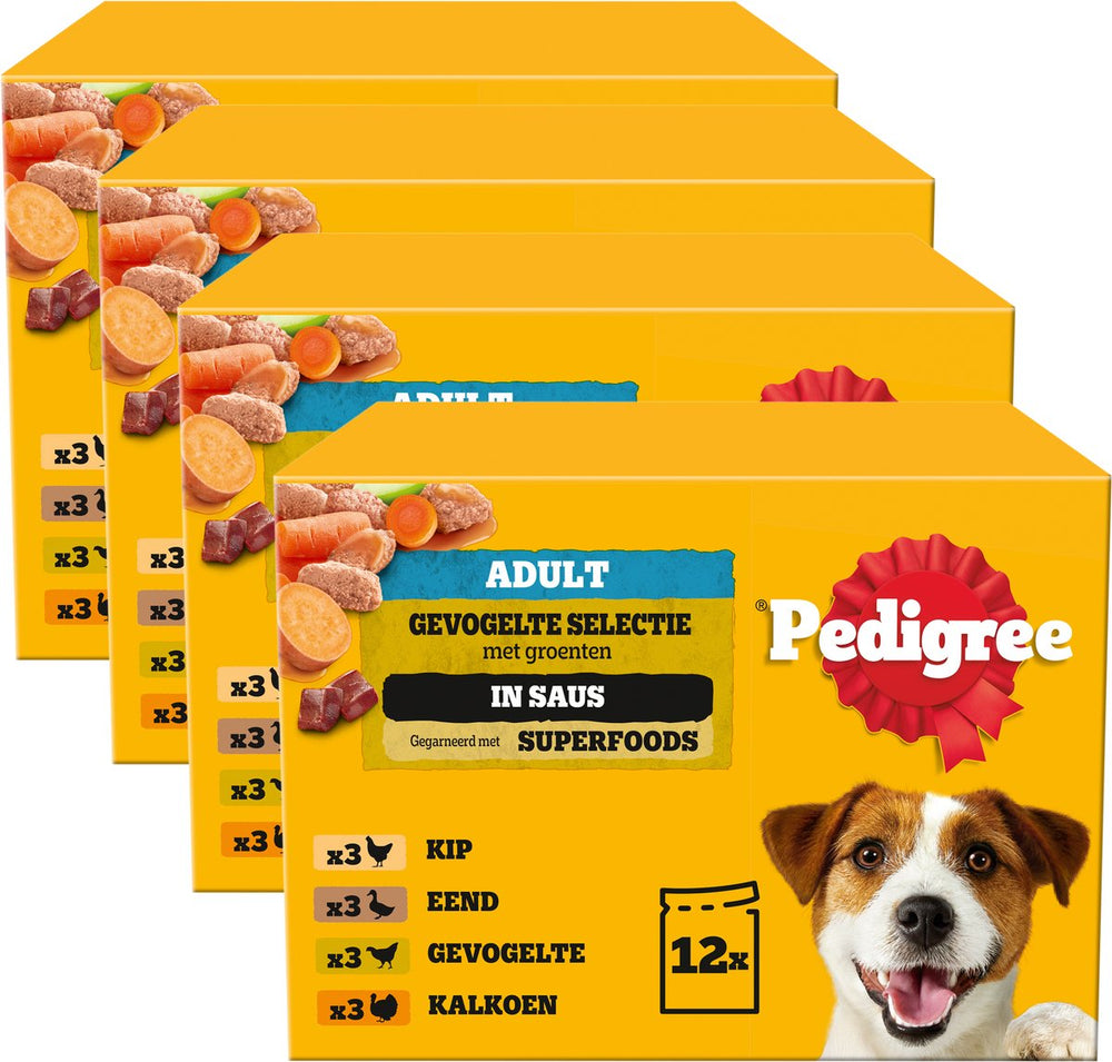 Pedigree hondenvoer - gevogelte selectie in saus - 48x100g