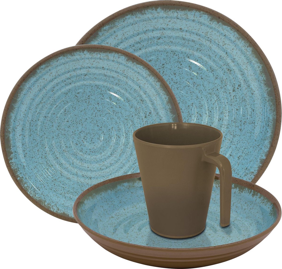 Eurotrail serviesset ocean - 16delig - blauw - melamine