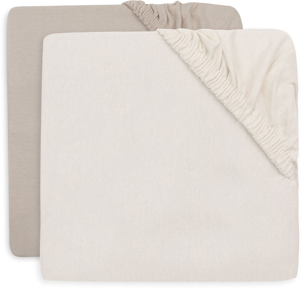 Jollein hoeslaken ledikant - 70 75x140 150cm - jersey - oatmeal sand