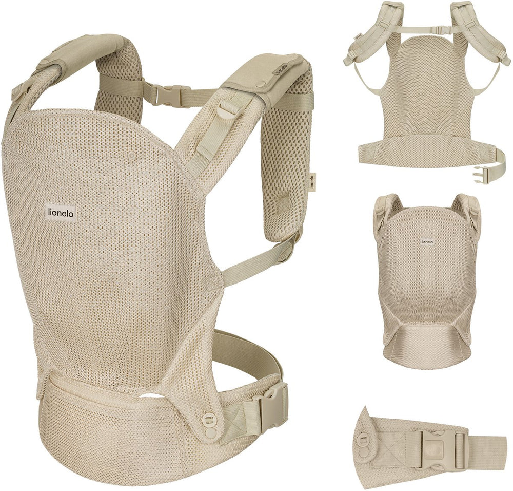 Lionelo margareet air draagzak baby carrier – ergonomische – vanaf 4 maanden tot 20 kg – 3 draagposities – handsfree comfort – ademend materiaal – ihdi gecertificeerd heupvriendelijk – capuchon – dubbele veiligheid – verstelbare riemen – kinderdrager