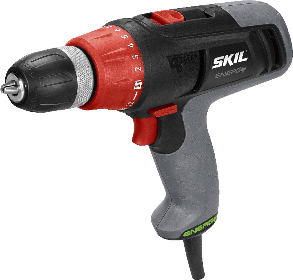 Skil schroefboormachine 'energy line' - schroefmachine boormachine in 1 - op snoer 6 meter - 10mm snelspanboorkop - softgrip - variabele snelheden - 6221 aa
