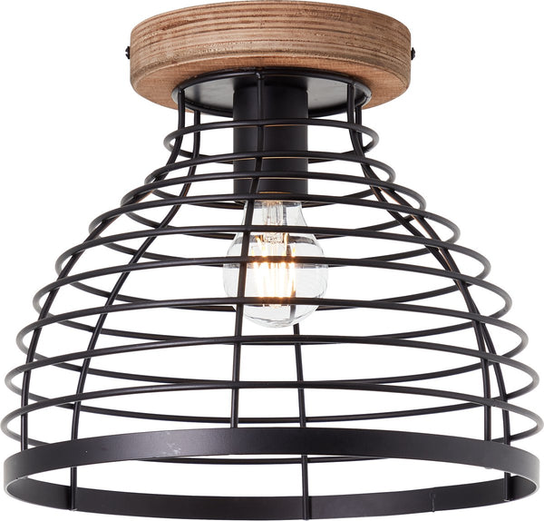Brilliant avia - plafondlamp - e27 max 1x40w - zwart houtkleur