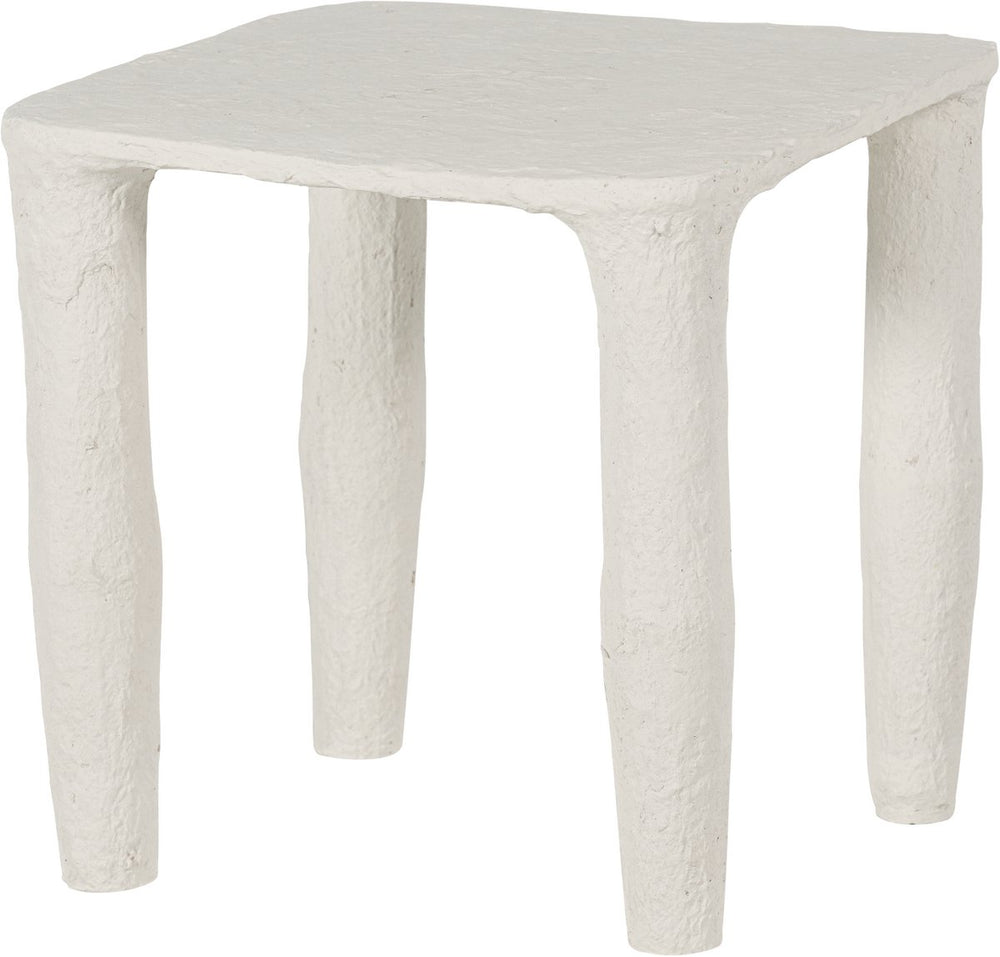 Woood vion lage bijzettafel - papier mache - off white - 40x40x40