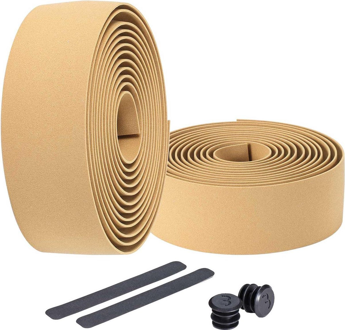 Bbb cycling stuurlint racefiets - zelfklevend stuurtape met stretch materiaal - antislip - lengte: 200cm - dikte: 2mm - inclusief stuurdoppen - goud bruin - raceribbon bht-01