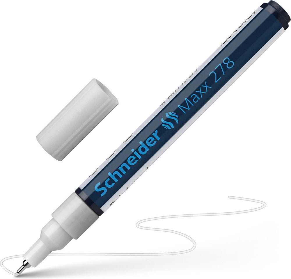 Schneider schrijfwaren schneider lakmarker - maxx 278 - lijnbreedte 0,8 mm - wit - verfstift - s-127849