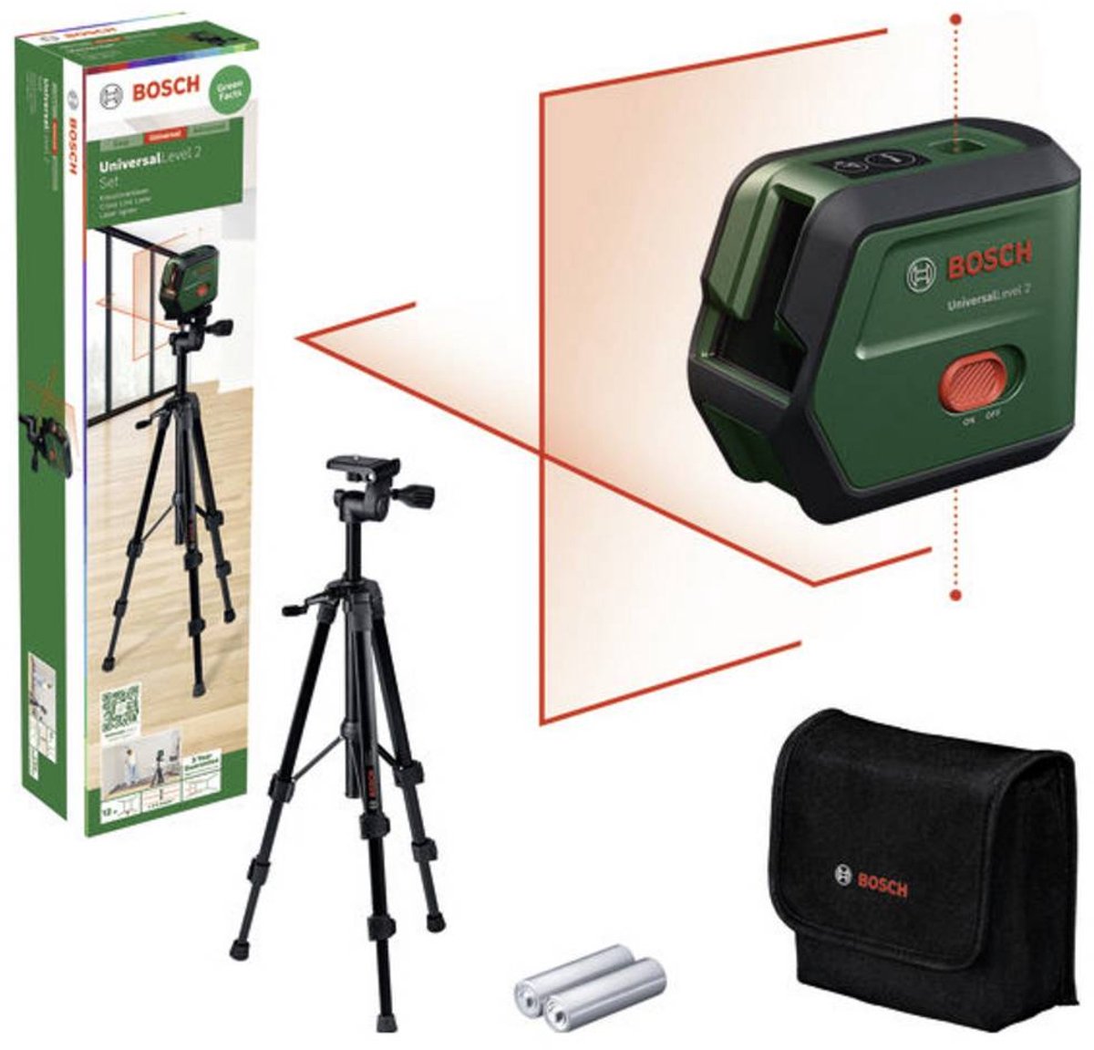 Bosch home and garden universallevel 2 set kruislijnlaser reikwijdte (max.): 12 m