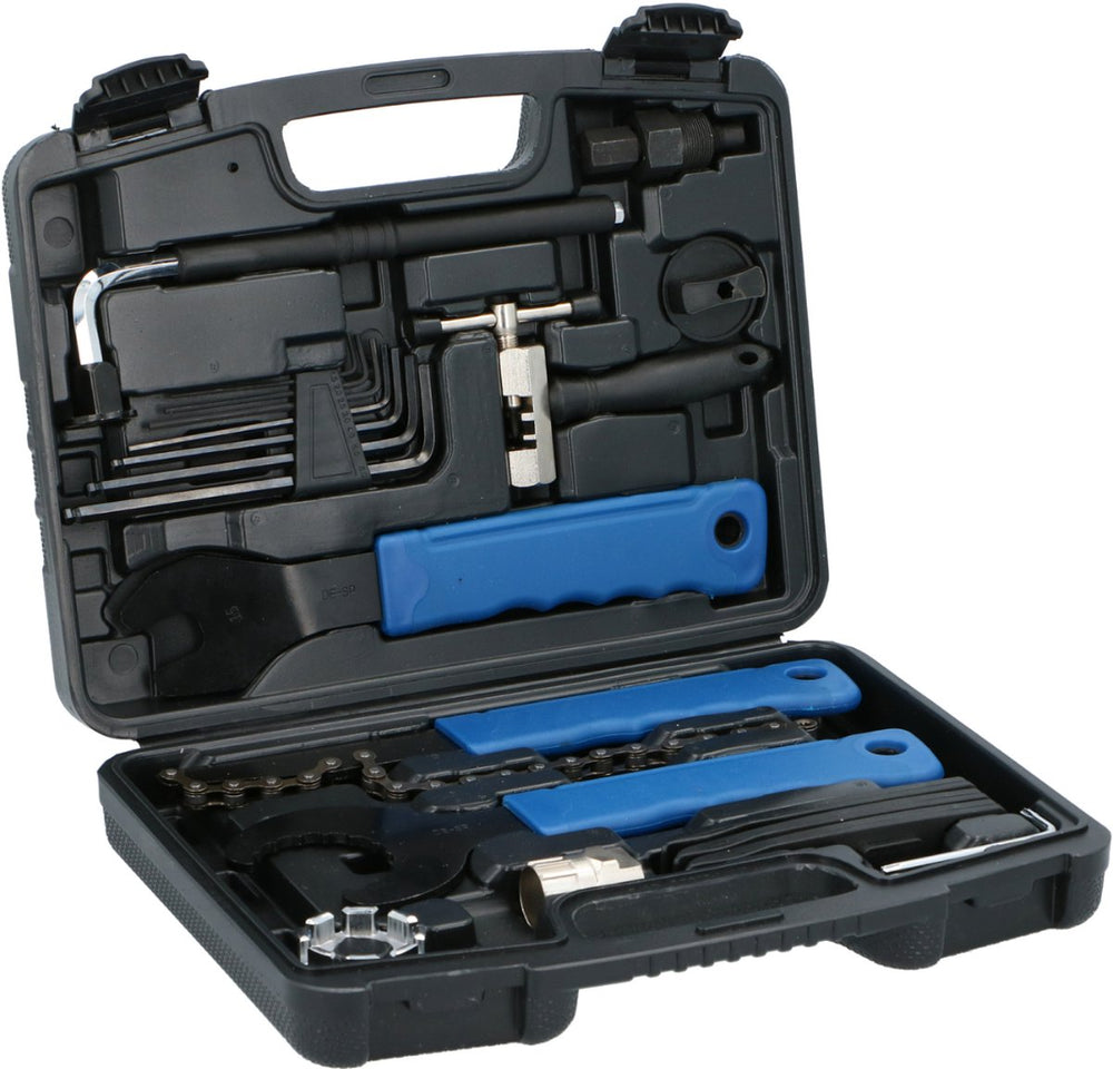 Kinzo fiets reparatieset 21-delig - fietsreparatieset met koffer - fietsgereedschap voor reparatie en onderhoud - fiets gereedschap en accessoires