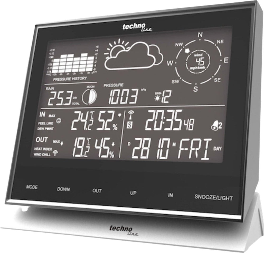 Technoline weerstation - ws 1700 - 138x153x53mm - alu zwart - met 3 buitensensors 100m - tl-ws1700
