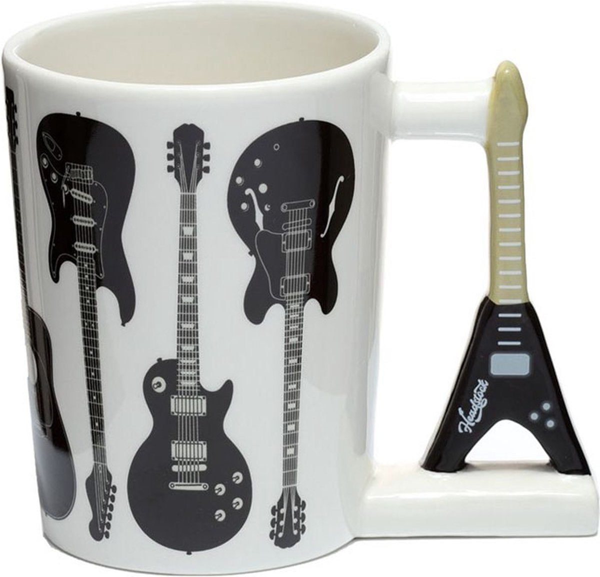 Headstock rockgitaar - gevormd handvat keramiek mok