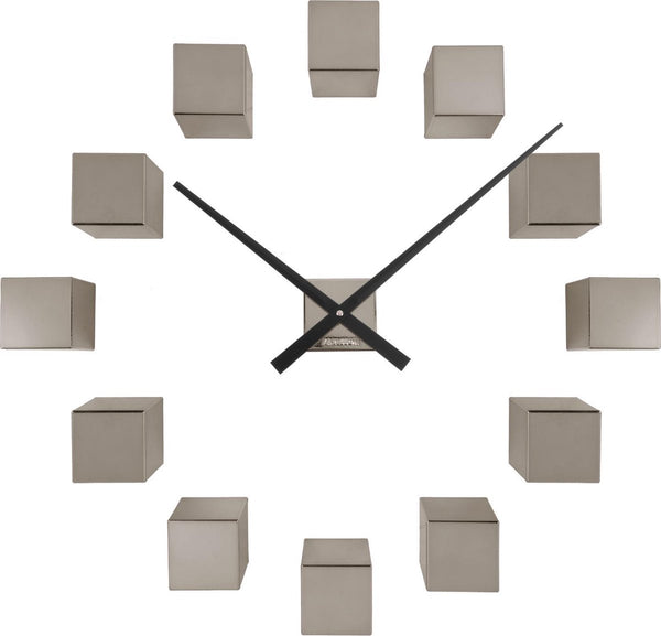 Karlsson wandklok diy cubic metallic - grijs - 40x5.5x40cm - wandklok scandinavisch