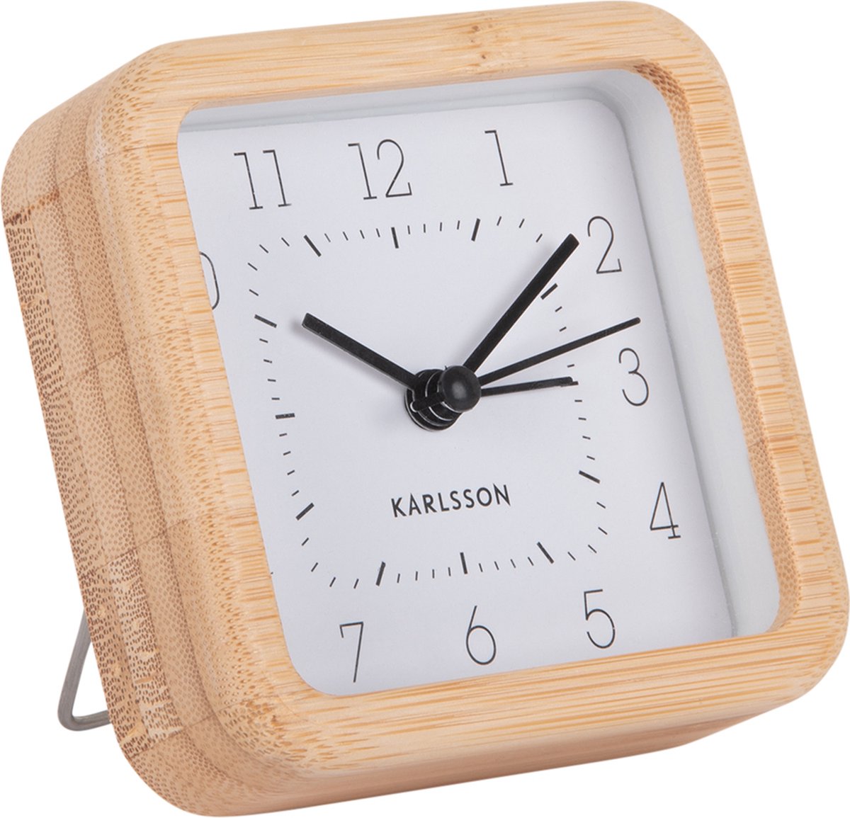 Present time karlsson - wekker neat vierkant - wit
