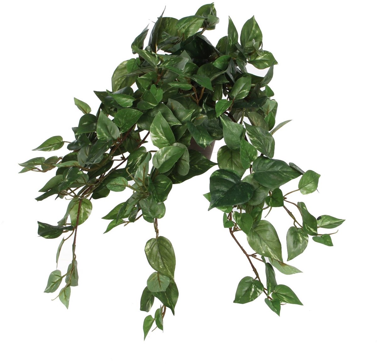 Mica decorations scindapsus kunst hangplant in bloempot stan - h45 x ø25 cm - groen