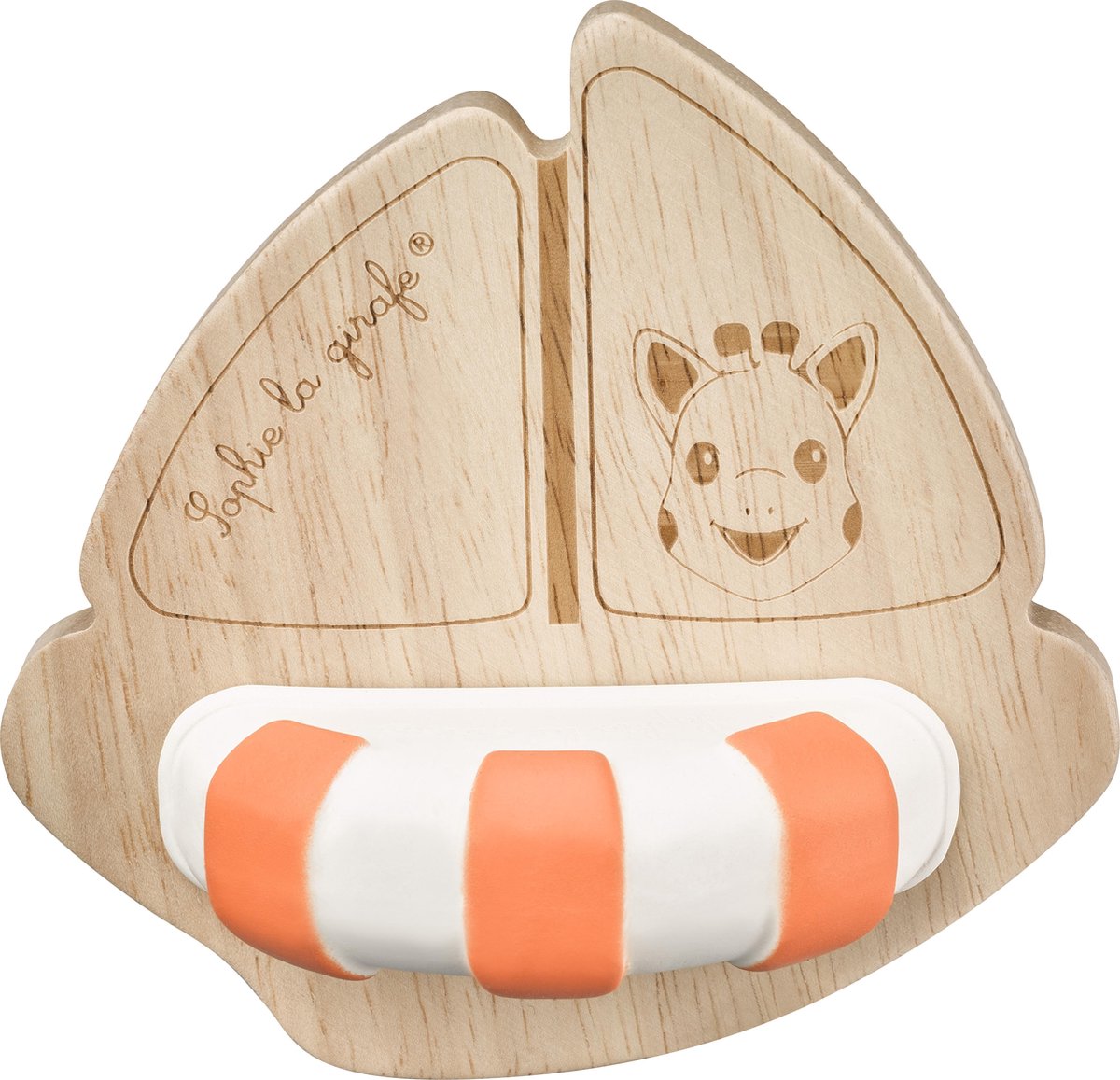 Sophie de giraf so'pure badbootje - badspeelgoed - babyspeelgoed - vanaf 0 maanden - 100% natuurlijk rubber hout - ok-biobased - 11.5x11x8 cm