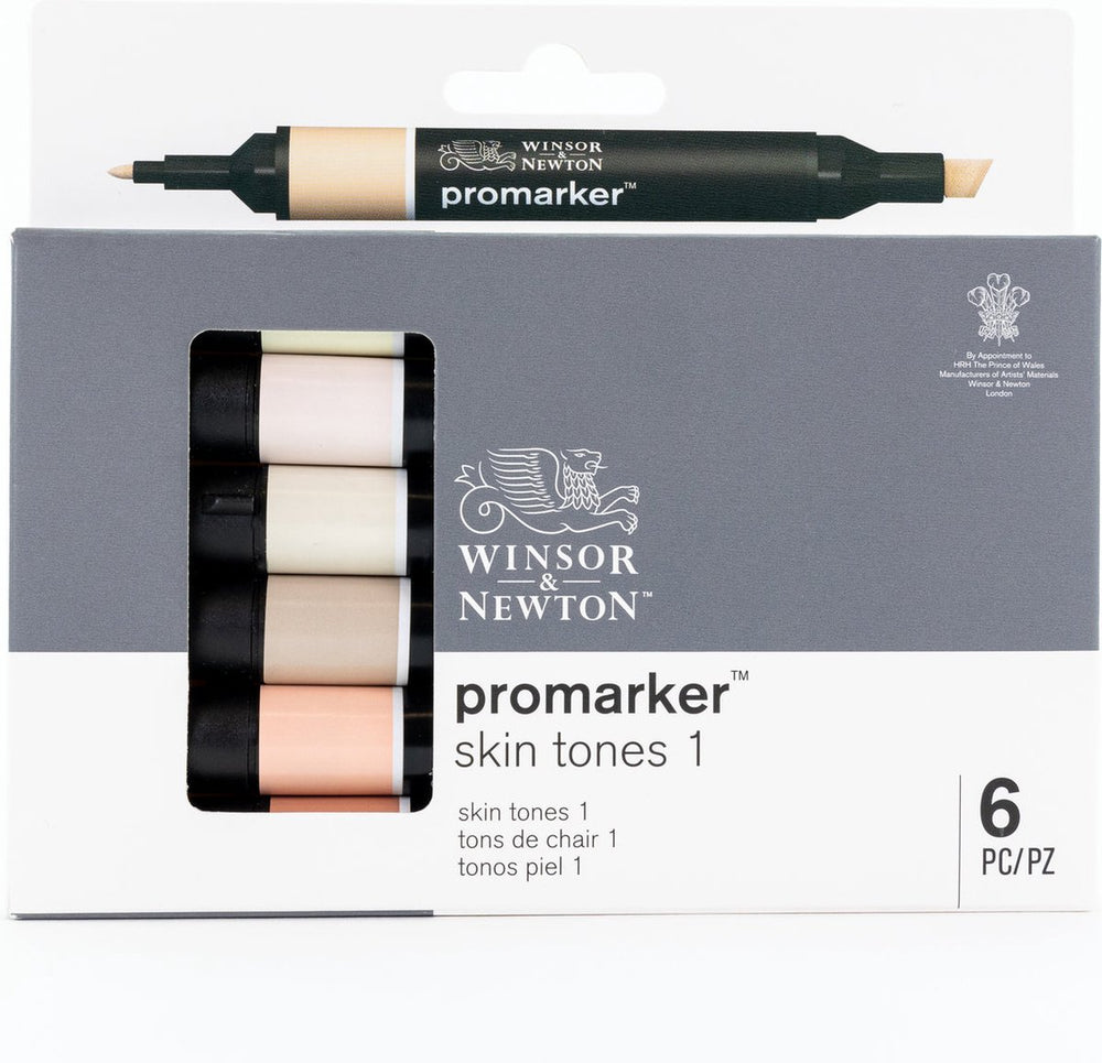 Winsor newton 0290114 promarker™ 6 skin tones set 1 | professionele layoutmarkers alcoholmarkers