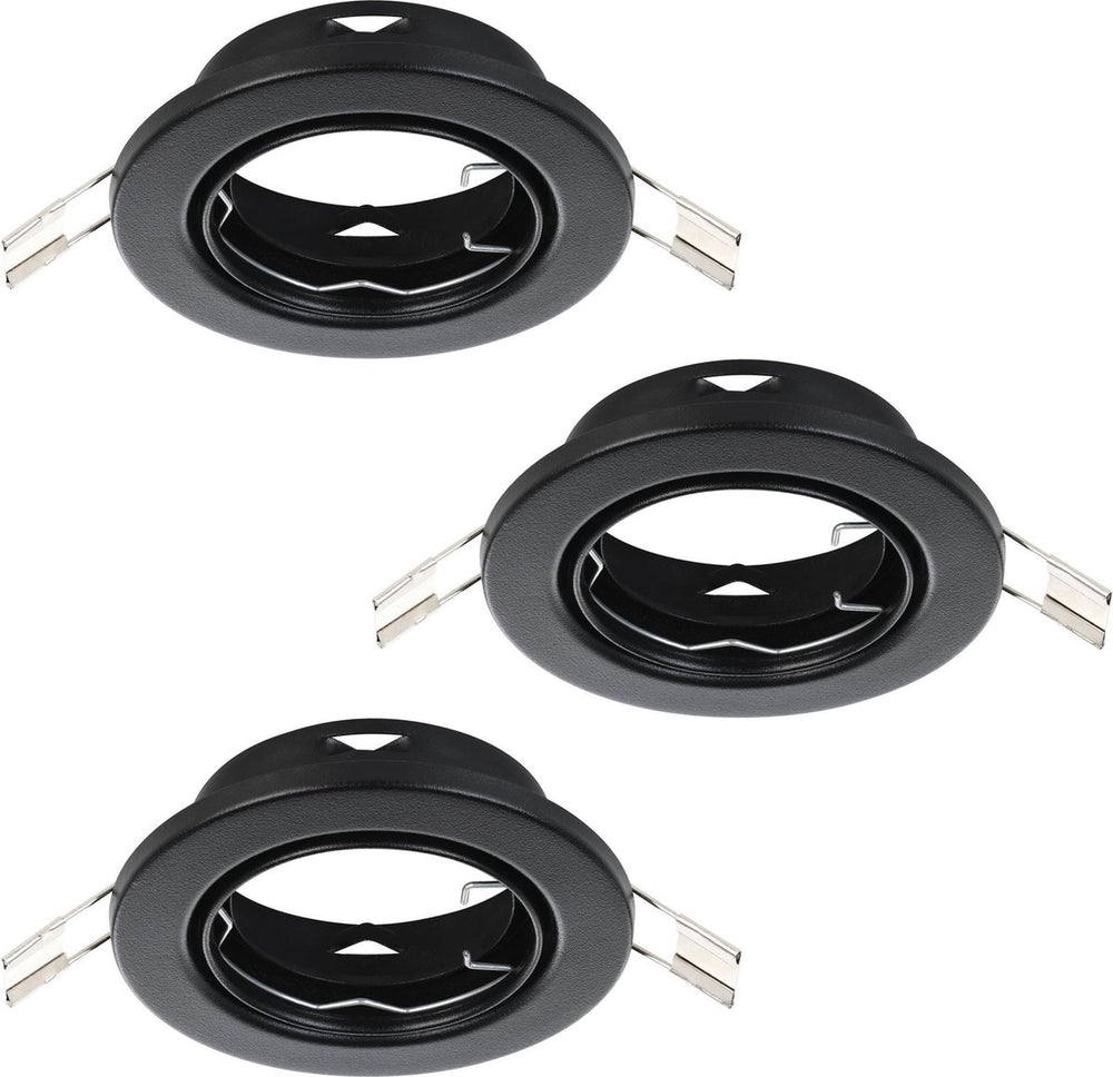 Eglo agulo 1 inbouwspot - gu10 - ø 8.5 cm - zwart - set van 3 stuks - kantelbaar