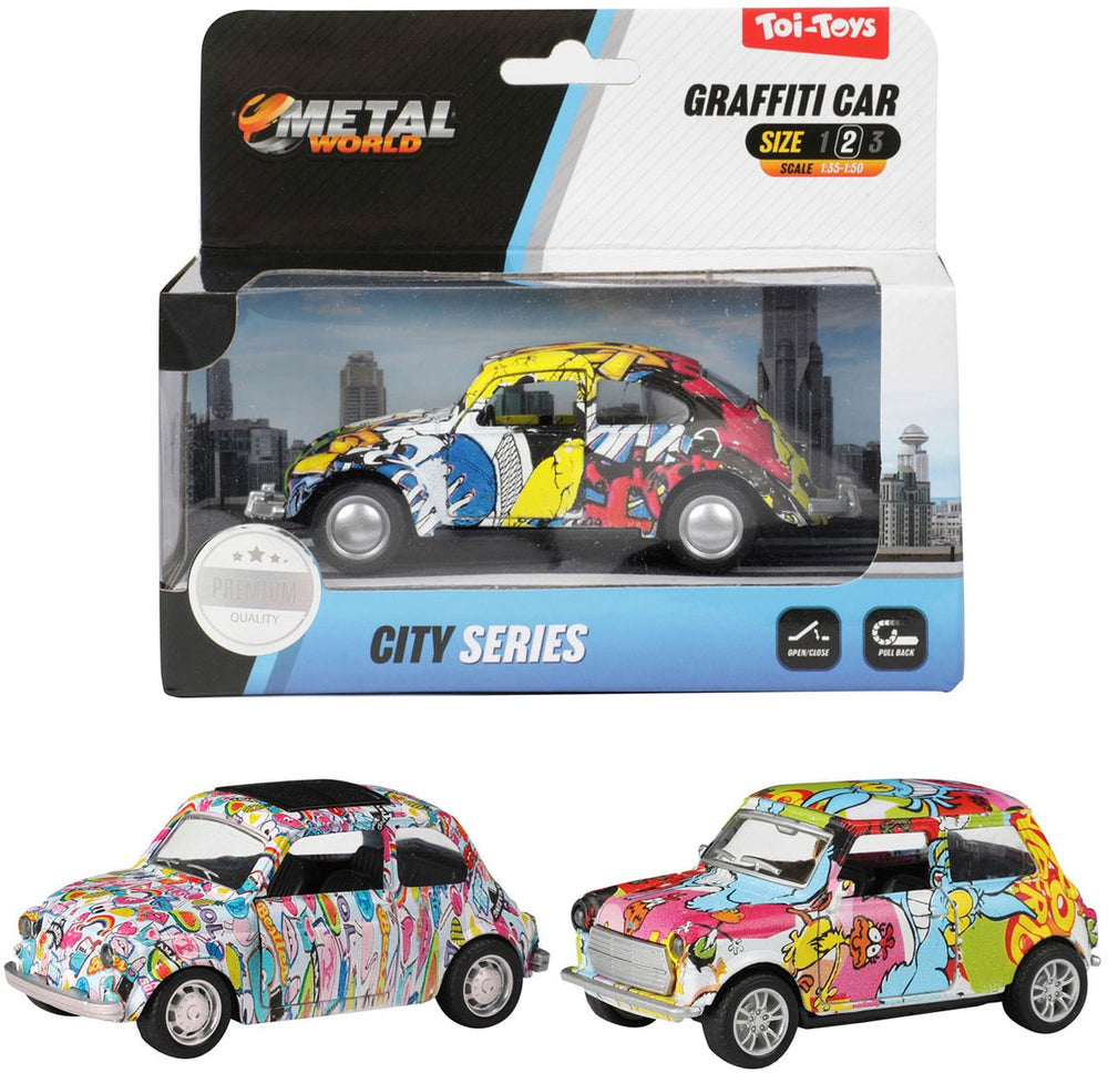 Metalen Pull-back Graffiti Auto
