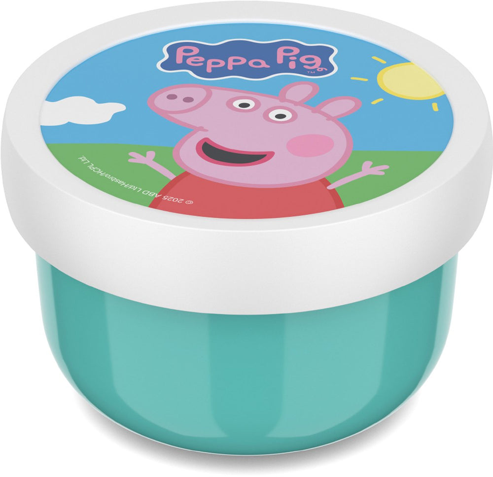 Mepal fruitbox campus - 300 ml - inclusief fruitvorkje - sluit goed af - snackdoosje - peppa pig