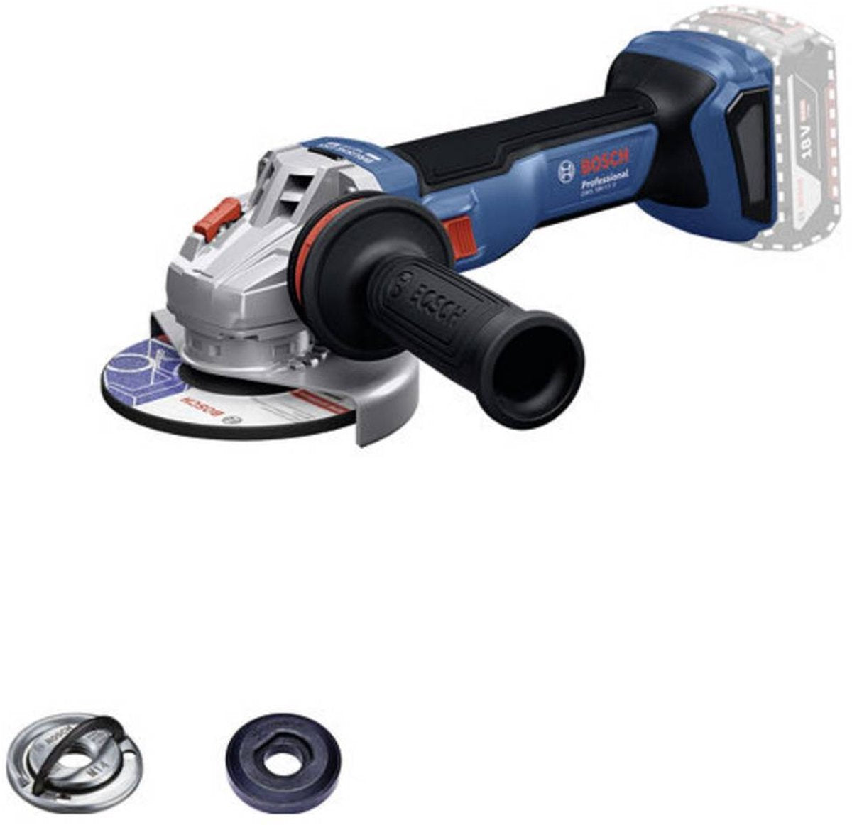Bosch blauw bosch professional gws 18v-11 s accu haakse slijper 125mm 18v basic body - 06019n4000