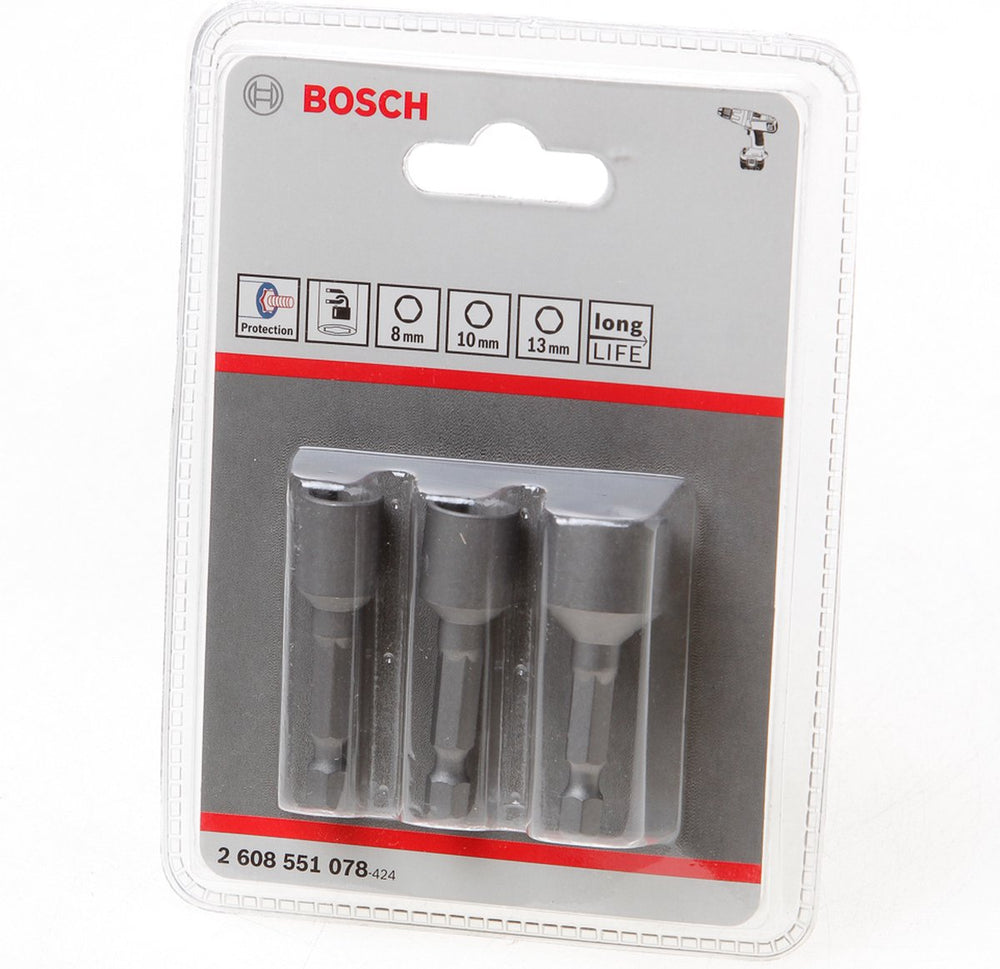 Bosch 3-delig dopsleutelpack 3st