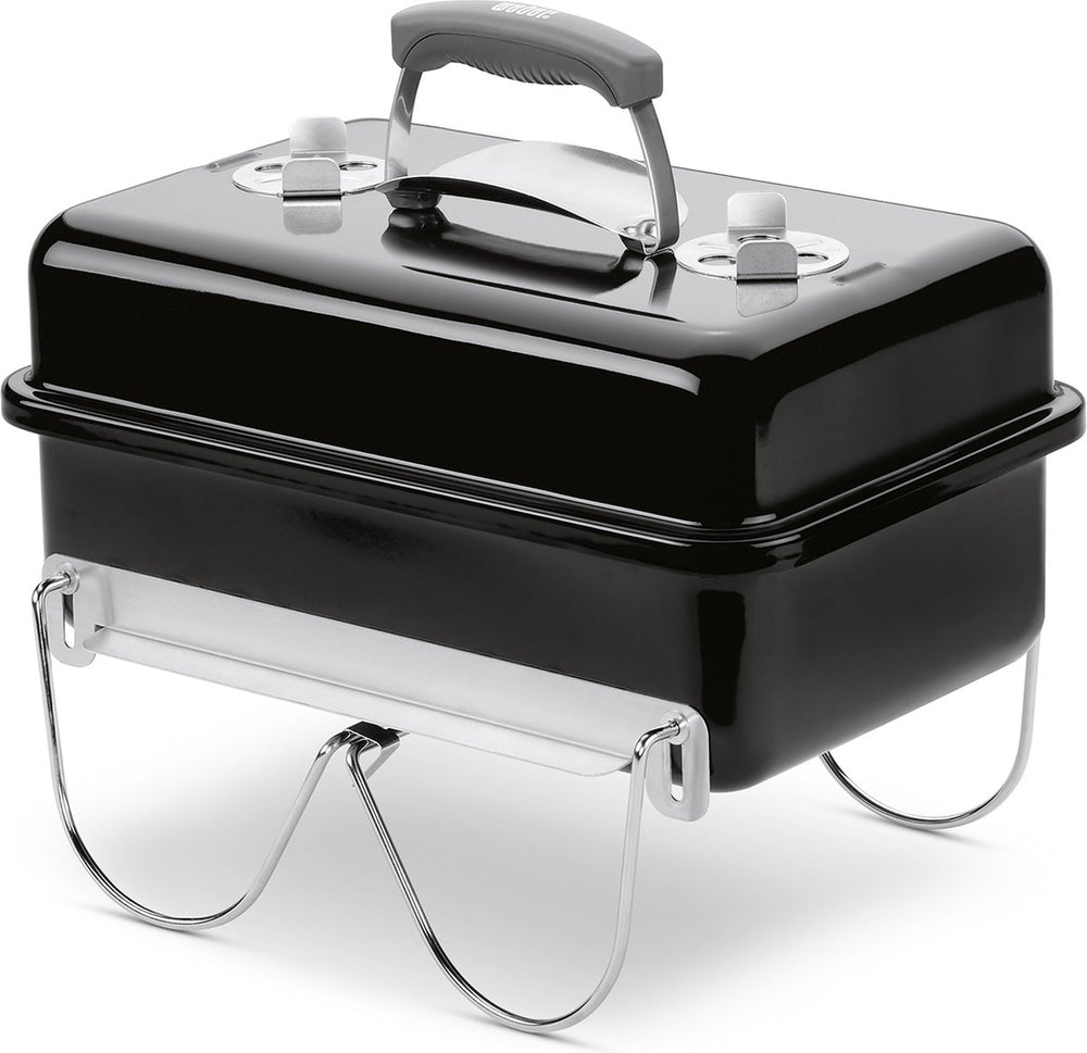 Weber go-anywhere® - 42 x 46 cm grillrooster - houtskoolbarbecue - zwart - gesloten ketel voor asopvang - ventilatieroosters in deksel - dekselvergrendeling - stabiel frame - kras- en roestbestendig
