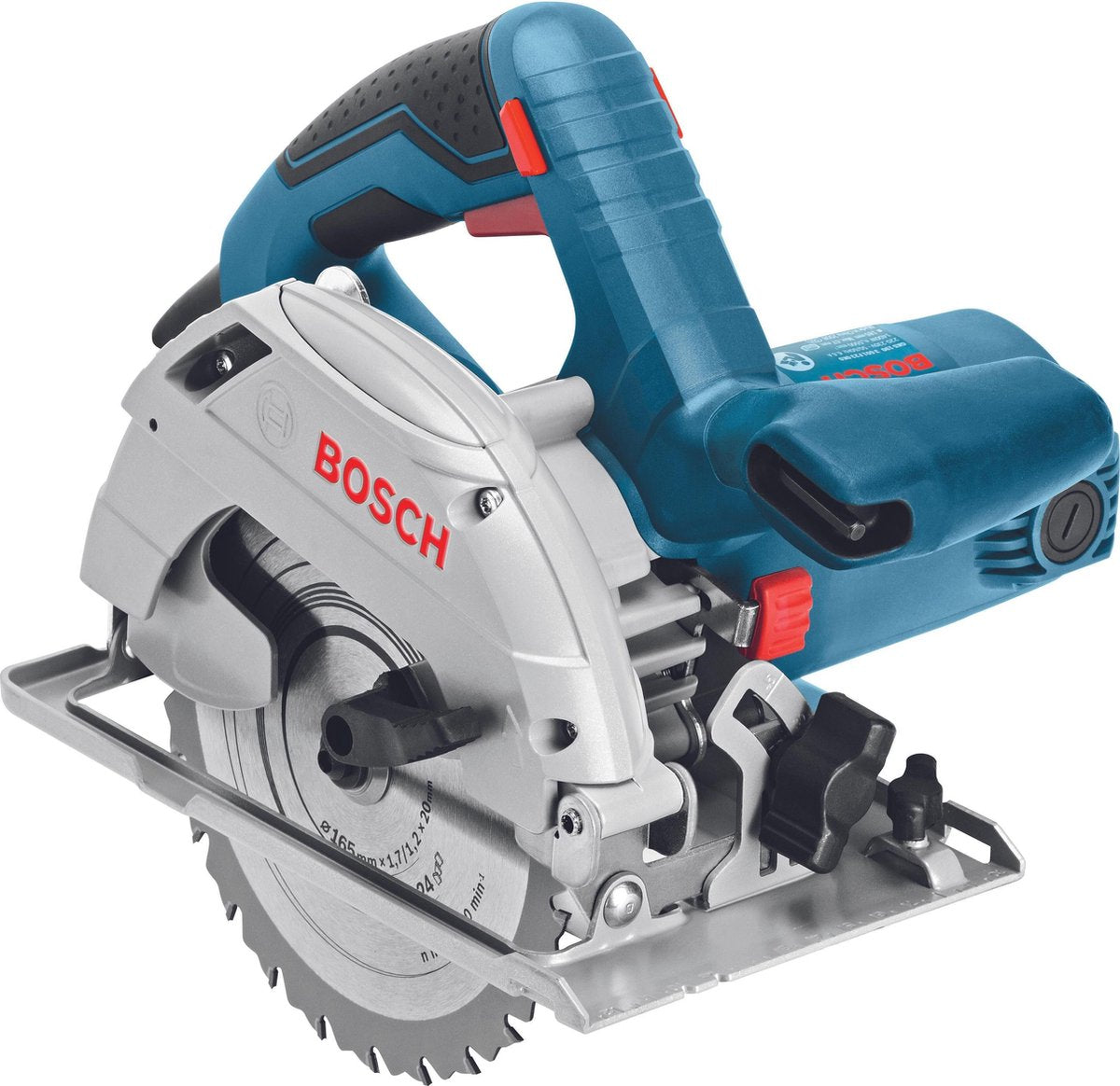 Bosch cirkelzaagmachine gks 165 (afzuigadapter, hm-zaagblad 165 mm ø, inbusstiftsleutel sw 5, parallelgeleider)