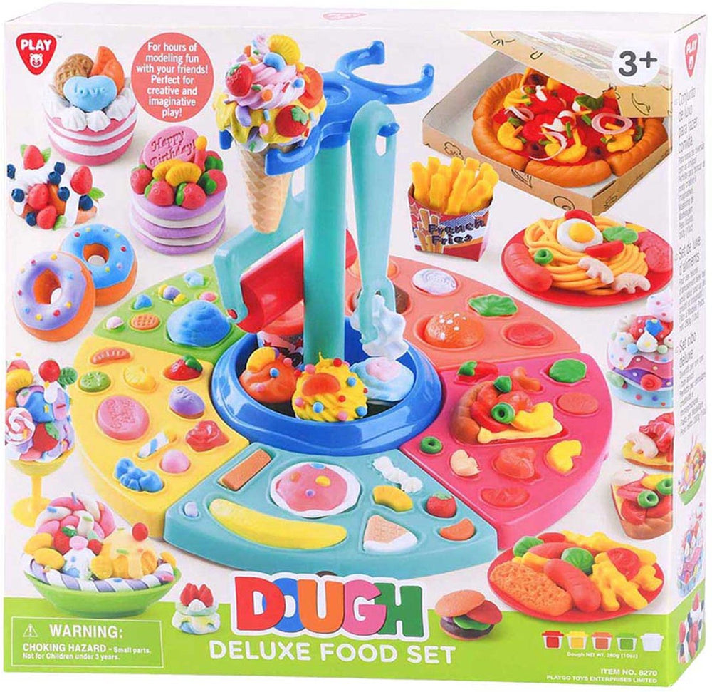 Playgo klei speelset luxe eetplezier - 5 potjes kleurrijke klei.