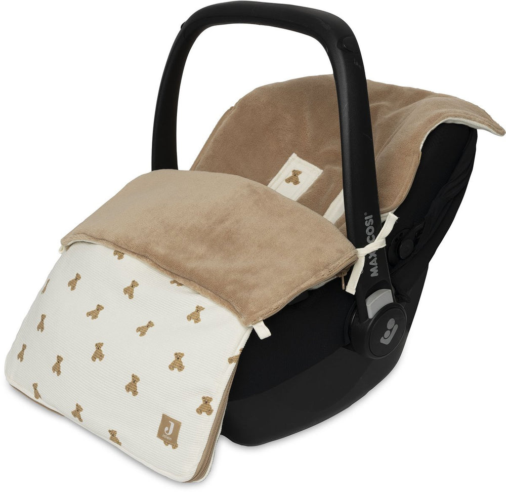 Jollein voetenzak voor autostoel kinderwagen - mini teddy bear - 82x42cm - waffle