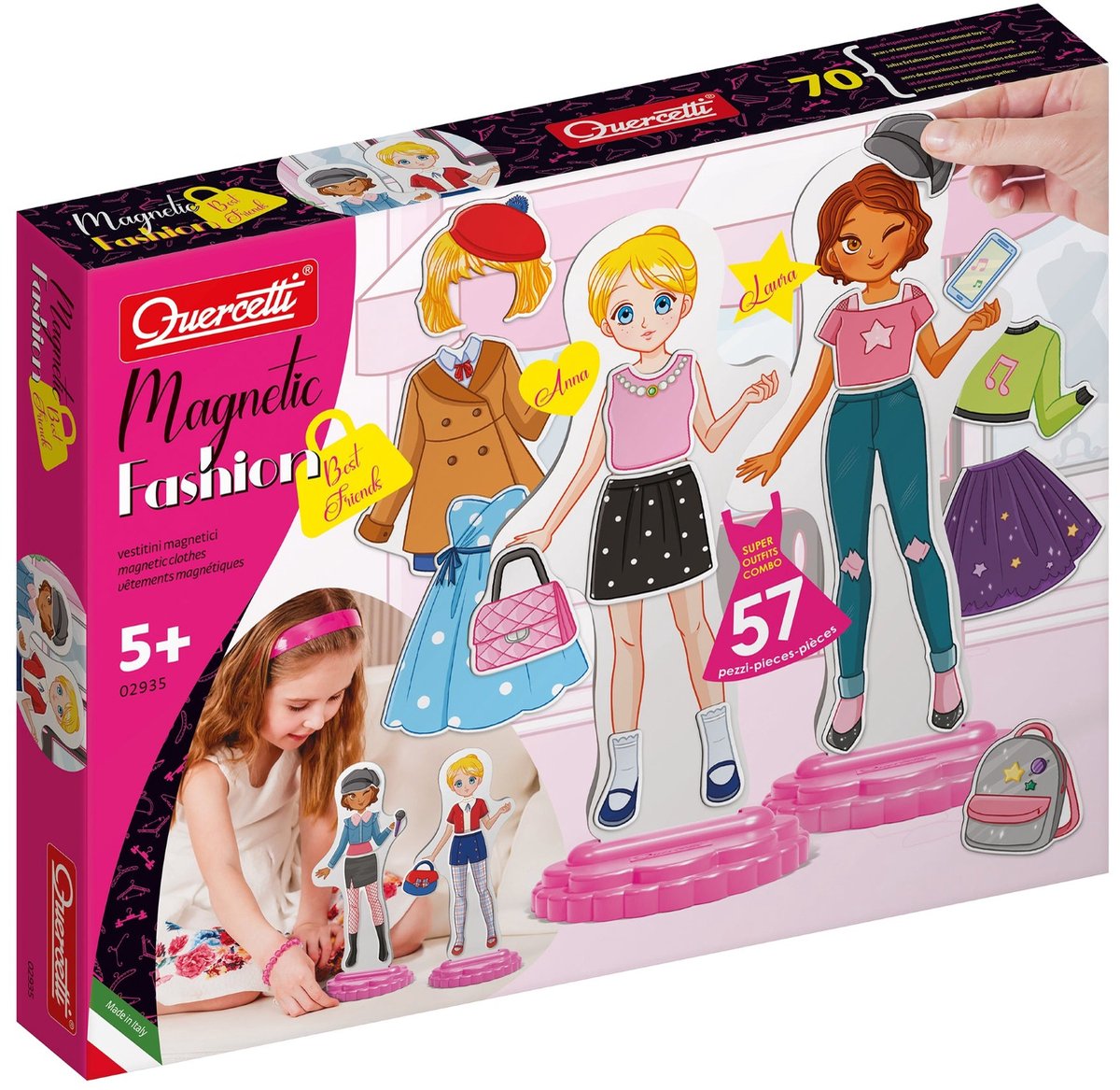 Quercetti magnetische mode aankleedpop best friends - 57dlg..