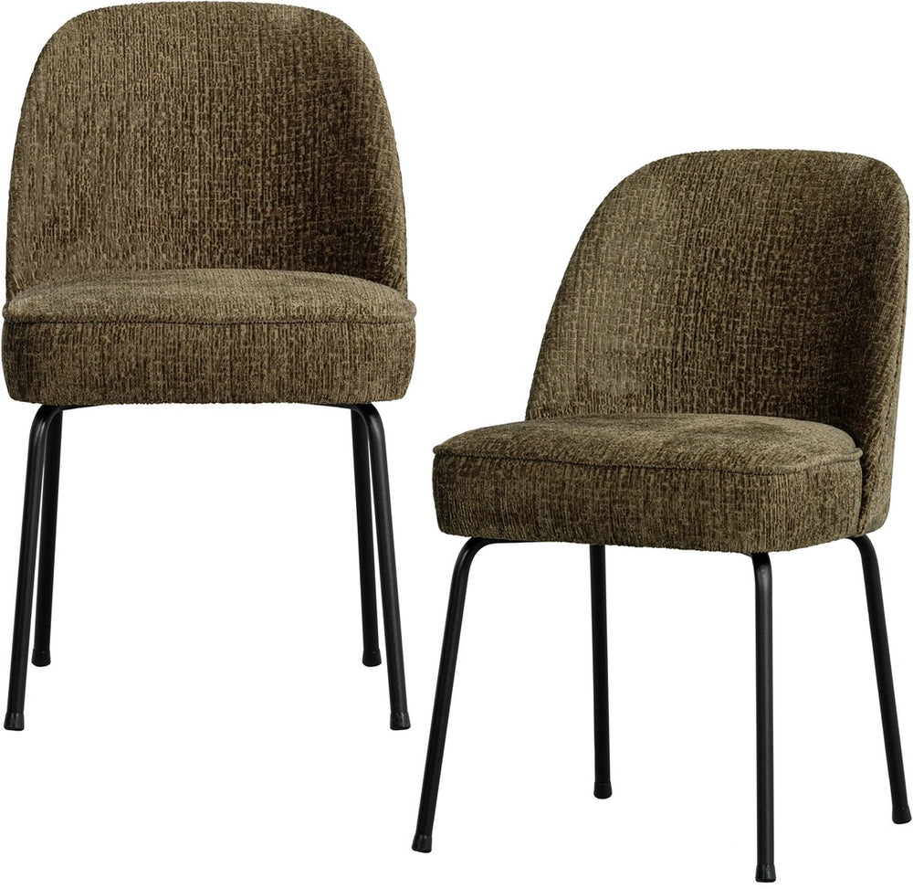 Woood vogue eetkamerstoelen - velvet stof - bonsai - set van 2