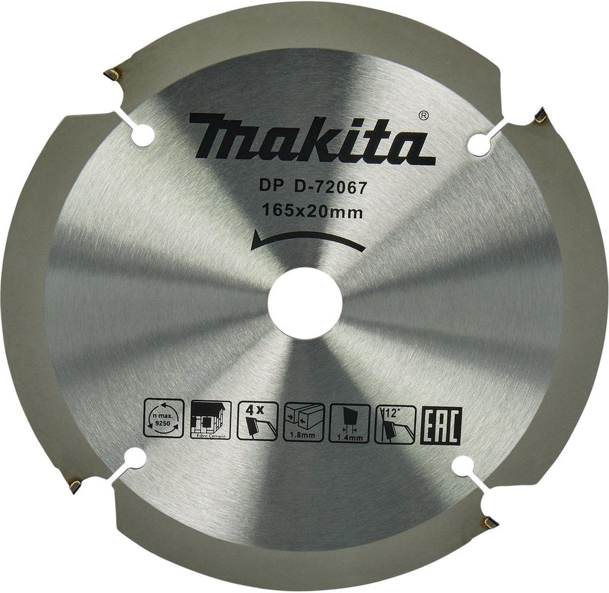 Makita accessoires makita cirkelzaagblad voor vezelcementplaat | specialized | ø 165mm asgat 20mm 4t - d-72067