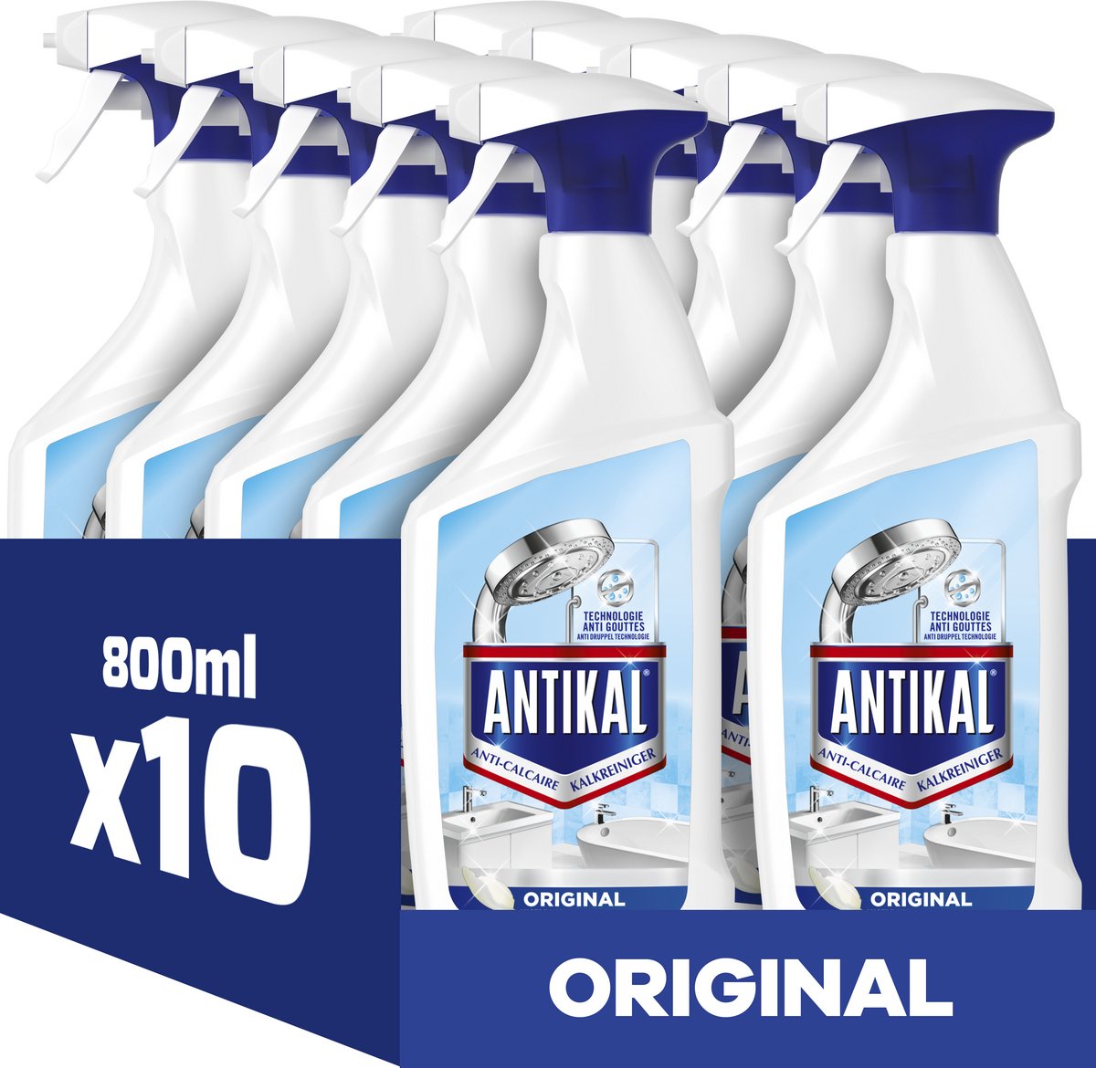Antikal viakal original spray - om tot 100% kalkaanslag te verwijderen - 10 x 800 ml