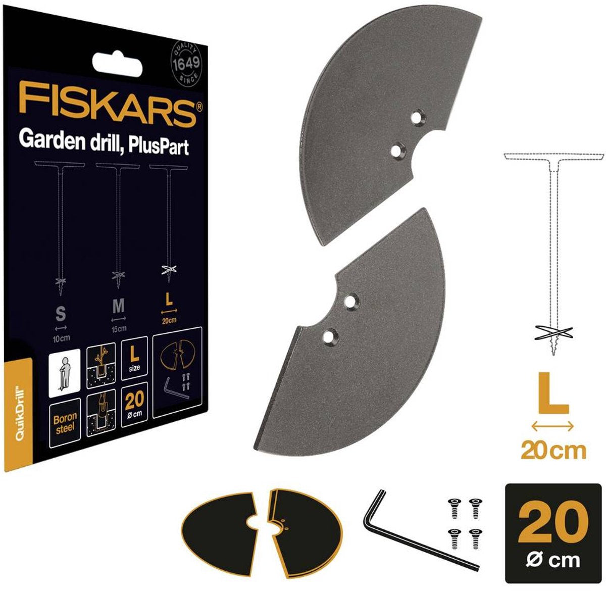 Fiskars 134737 quikdrill wisselblad - 200mm