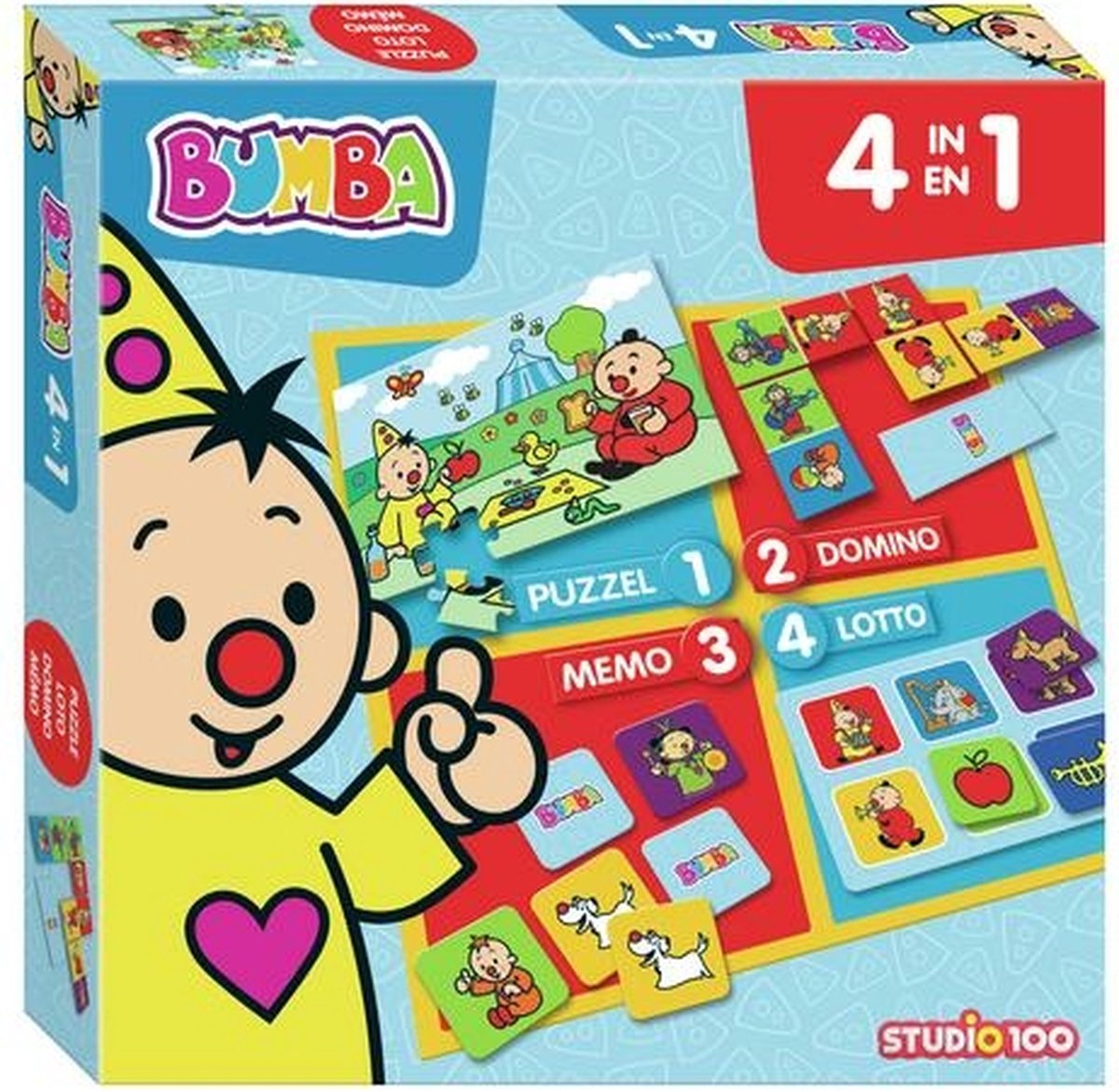 Bumba bordspel - 4 in 1 - puzzel, lotto, domino en memo