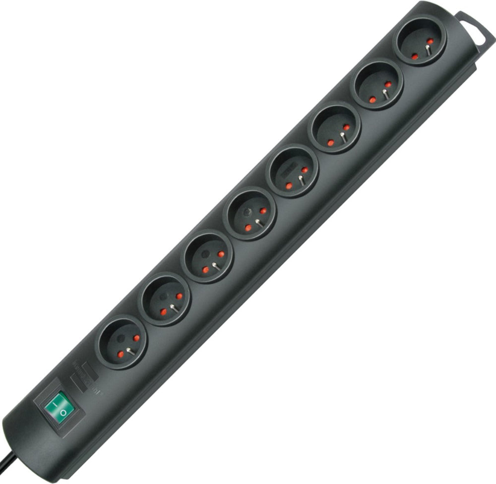 Brennenstuhl primera-line stekkerdoos 8-voudig zwart 2 m h05vv-f 3g1,5 *fr be*