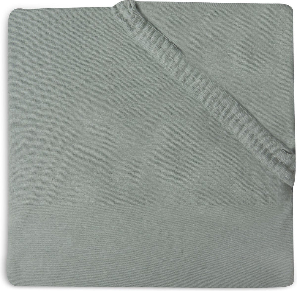 Jollein - baby hoeslaken jersey (ash green) - katoen - hoeslaken box - 70x140cm 75x150cm