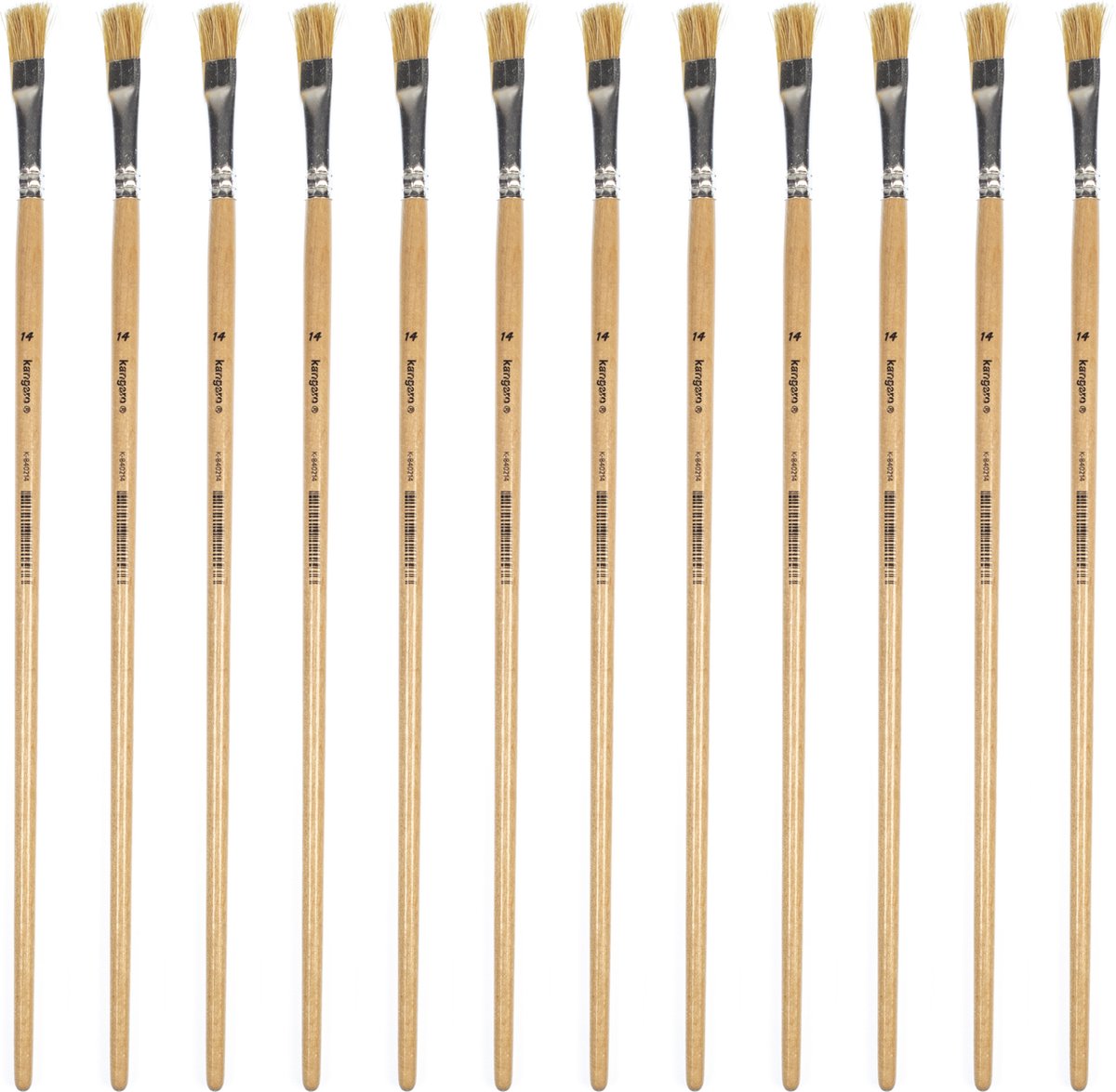 Kangaro lyonse penseel - #14 - gelakt hout - doos a 12 stuks - k-840214