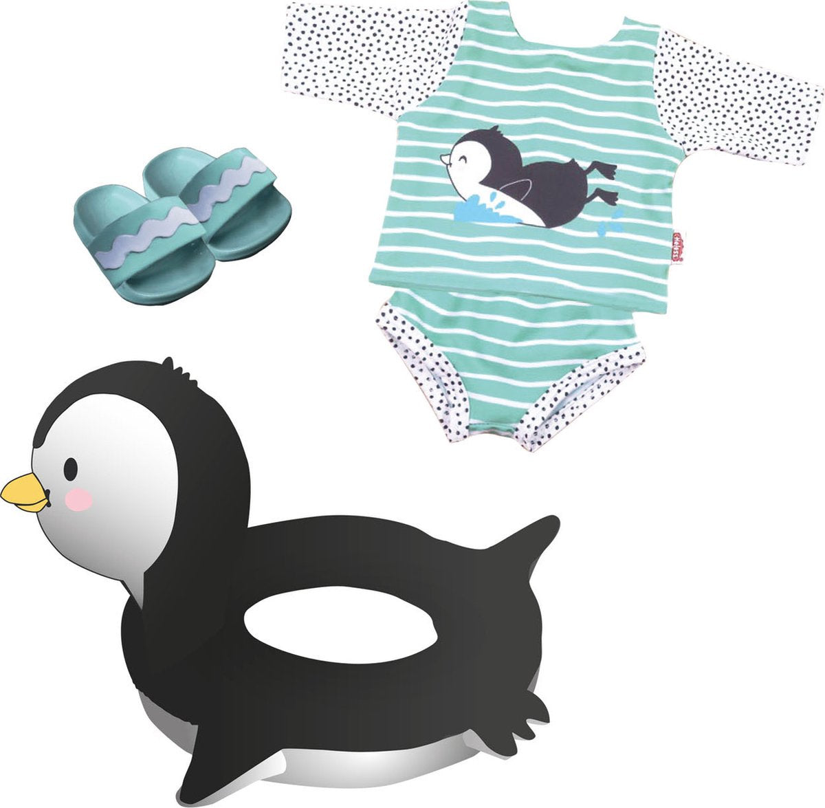 Heless poppen zwemset pinguin - badkleding voor poppen 35-45 cm.