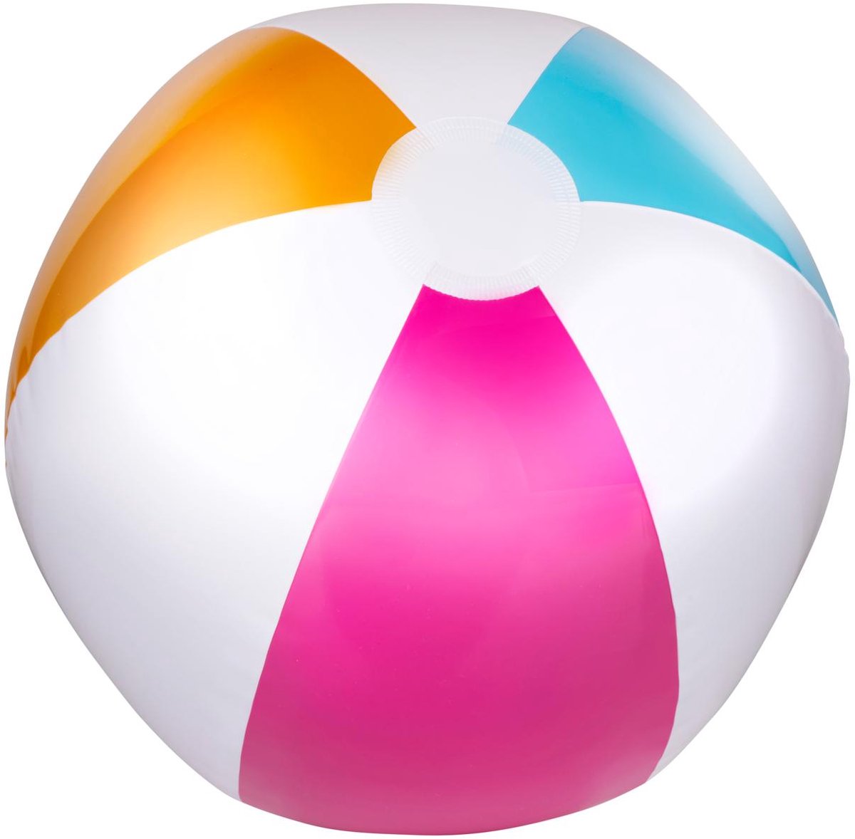 Eddy toys opblaasbare strandbal 40 cm – strandbal voor zwembad en strand – gekleurde opblaasbare bal voor kinderen vanaf 2 jaar – wit, roze, geel en blauw