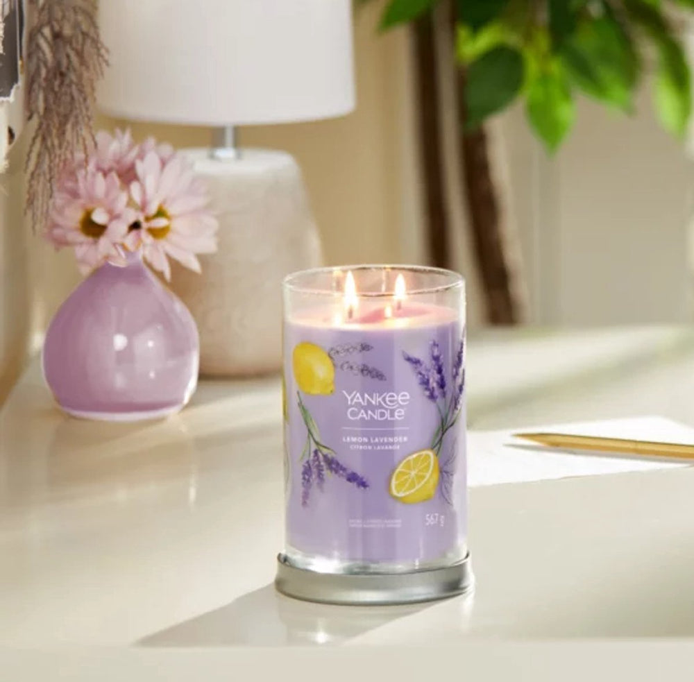 Yankee candle - lemon lavender large tumbler geurkaars - 100 branduren - twee lonten