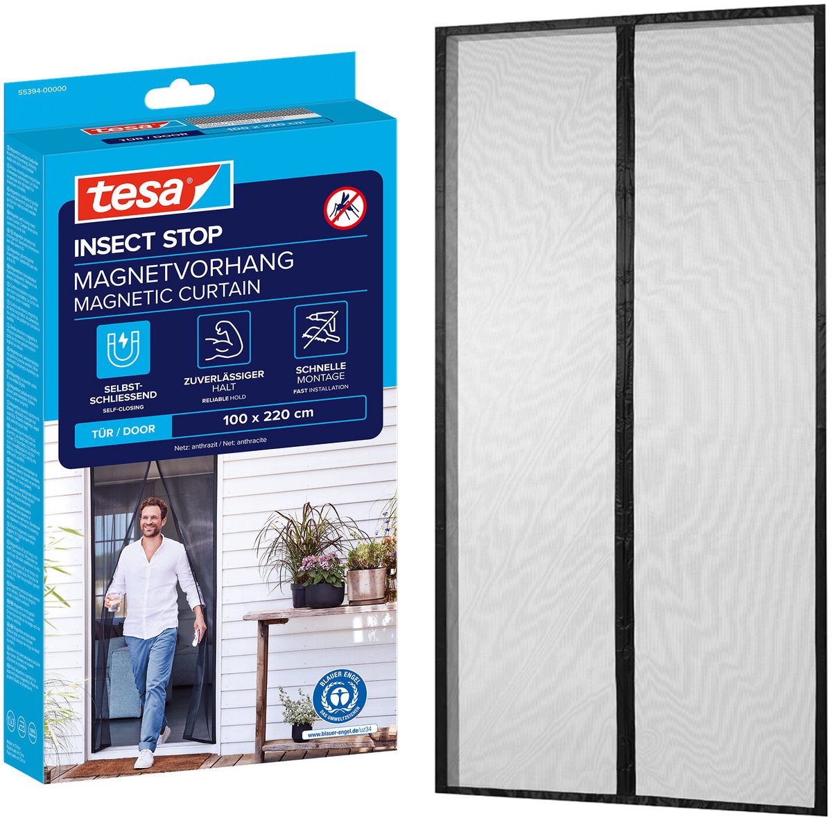 Tesa 1074287 - is magnetic curtain anthracit | 1 stuks