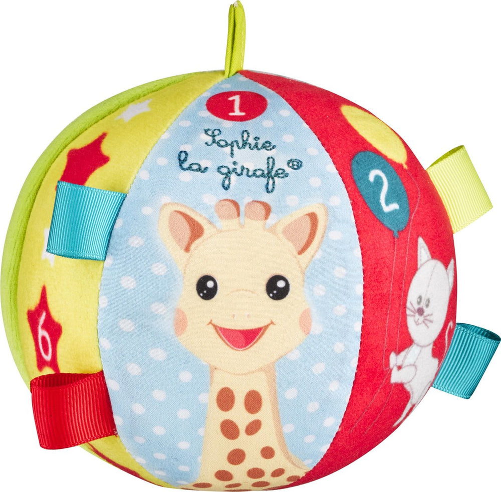 Sophie de giraf speelbal met rammelaar - babyspeelgoed - speelgoedbal - vanaf 3 maanden - ø11 cm - meerkleurig