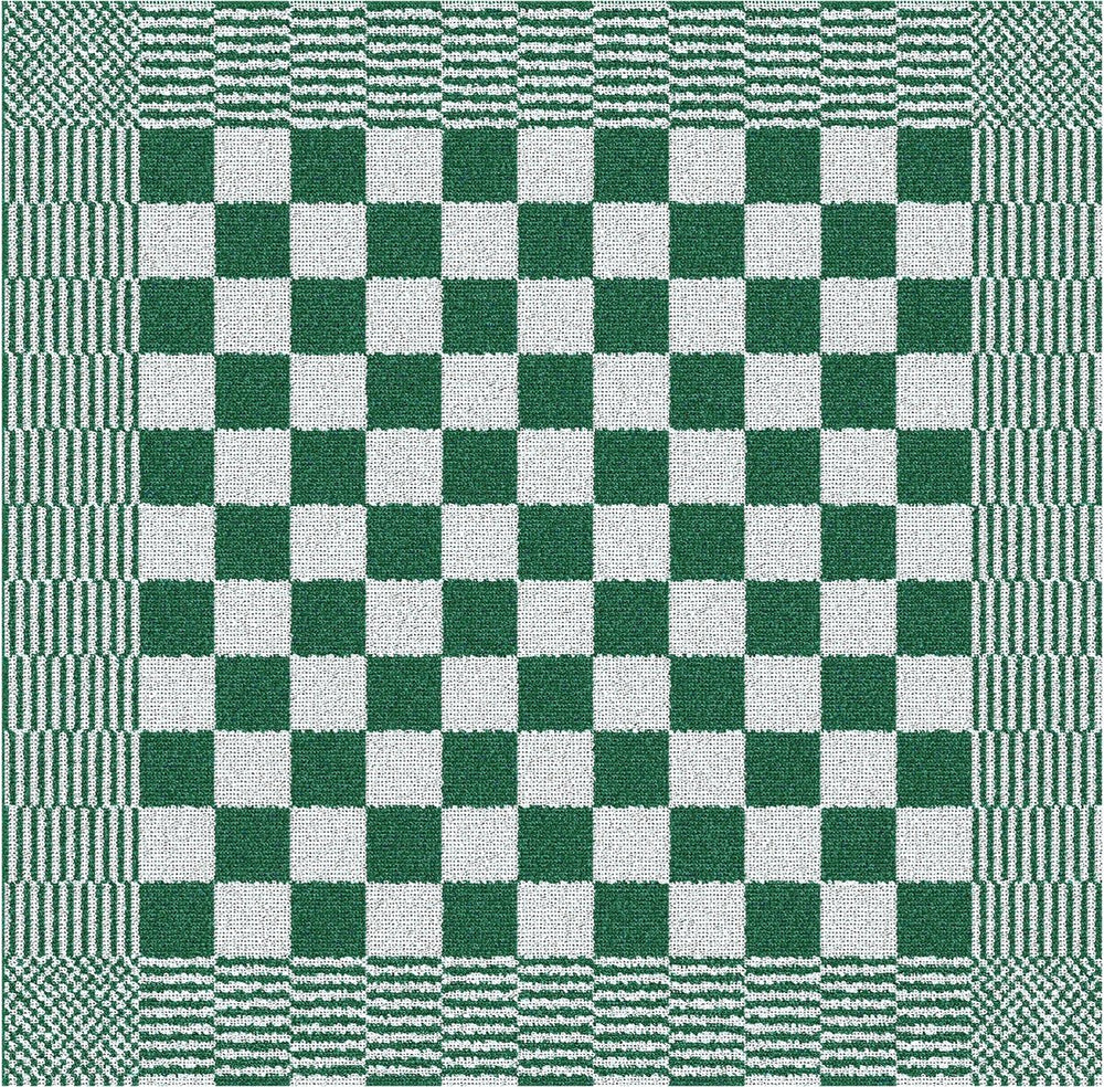 Ddddd barbeque keukendoek - set van 6 - katoen - geruit - 50x55 cm - groen