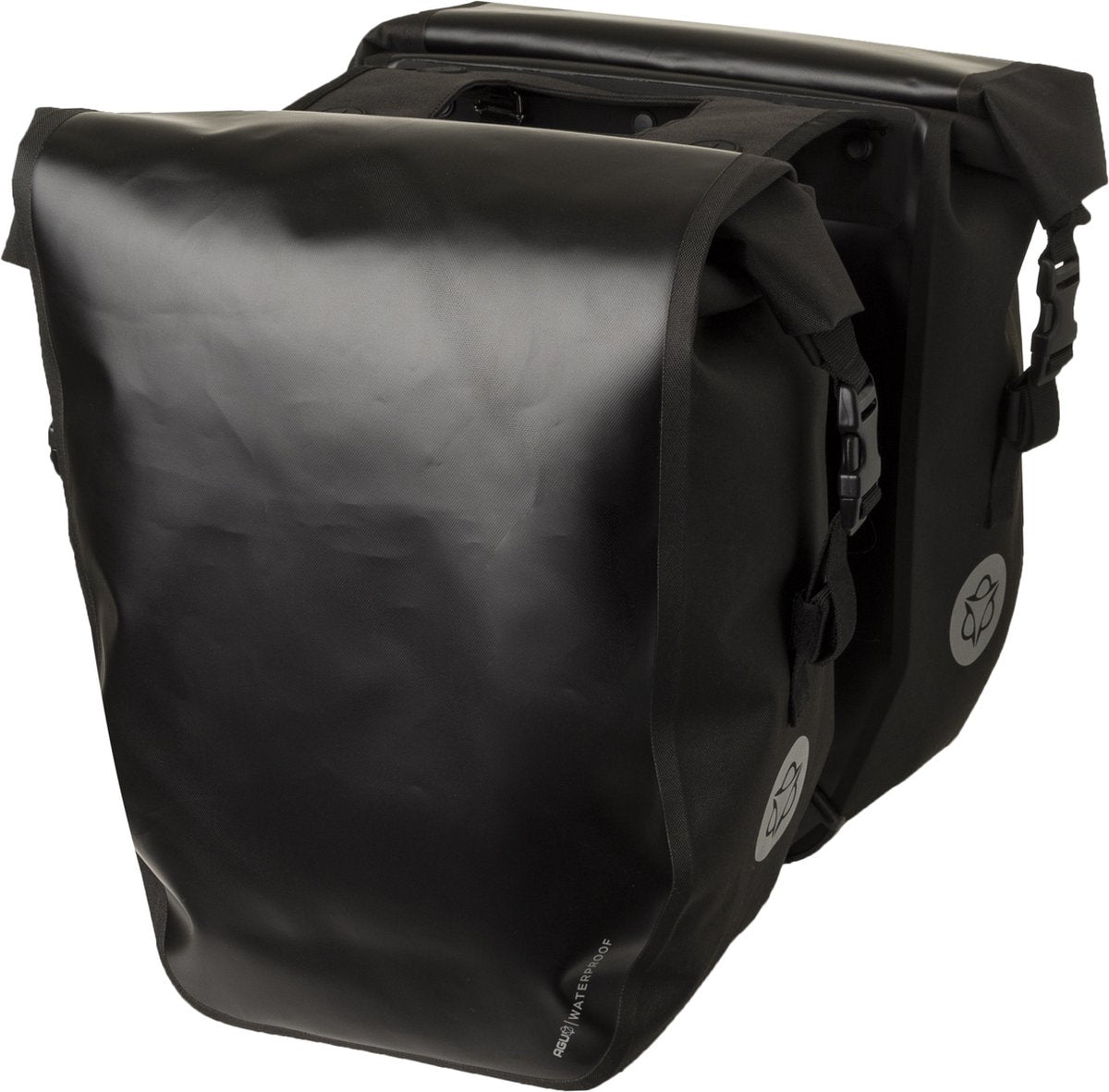 Agu dubbele fietstas shelter - zwart - 42l - waterdicht - mik compatible