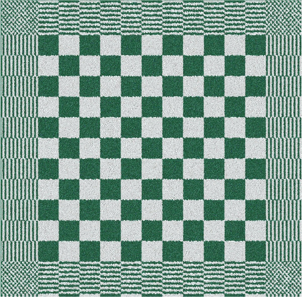 Ddddd barbeque keukendoek - set van 6 - katoen - geruit - 50x55 cm - groen