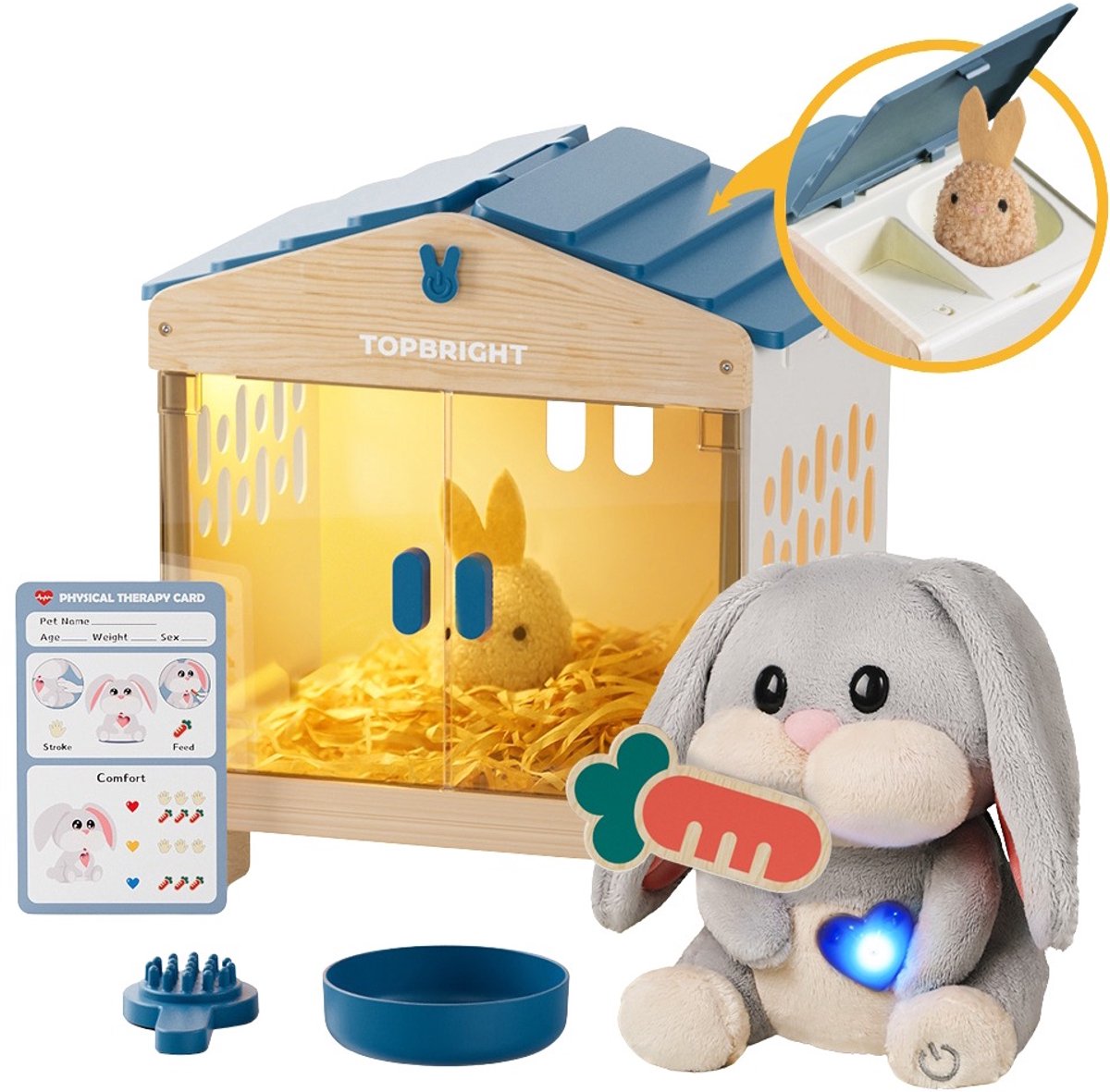 Topbright care pets mummy bunny interactieve verzorging knuffel