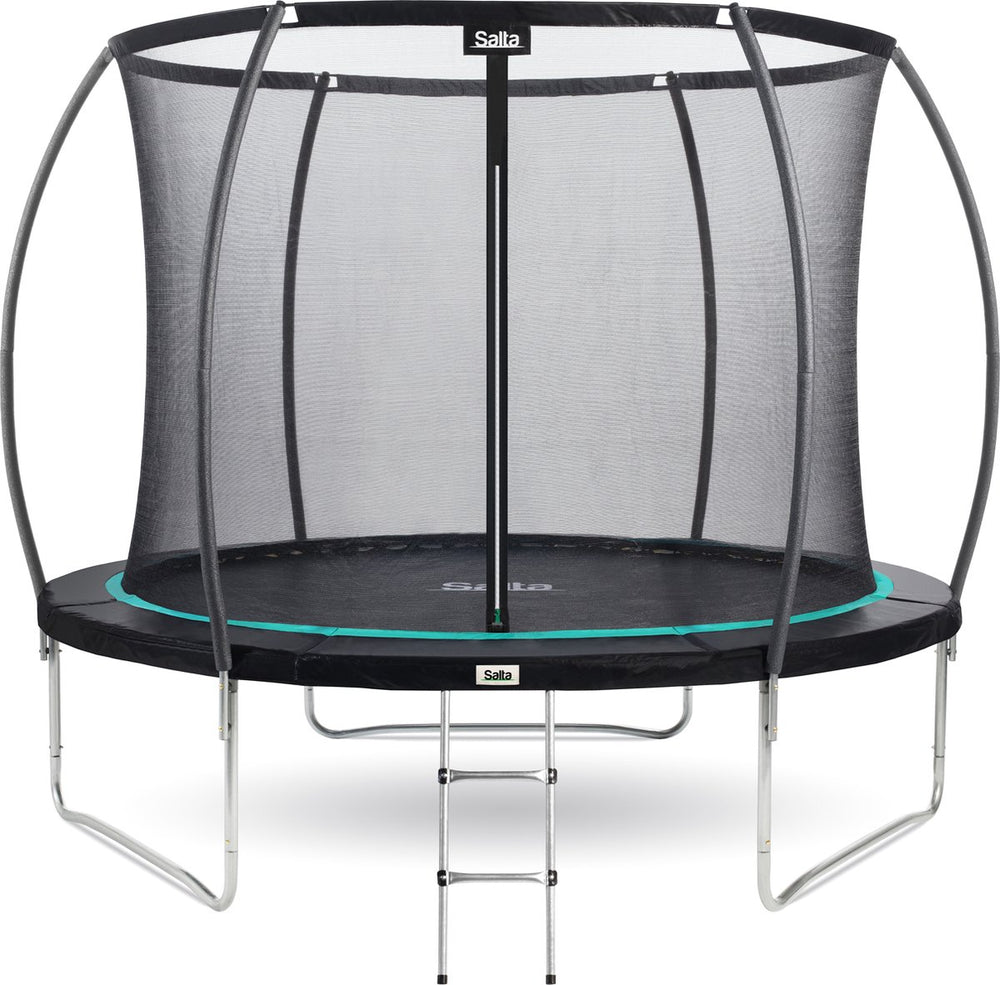 Salta cosmos - ø 305 cm - inclusief ladder - belastbaar tot 120 kg - ronde trampoline met veiligheidsnet - zwart